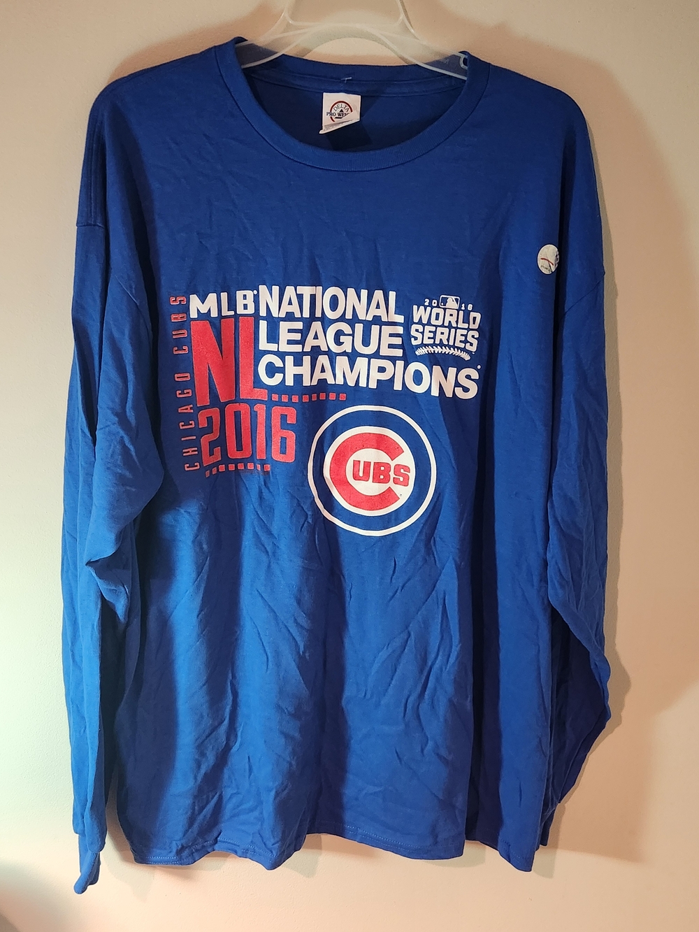 Chicago Cubs Men's XL Blue Long Sleeve Shirt 2016 MLB World Series